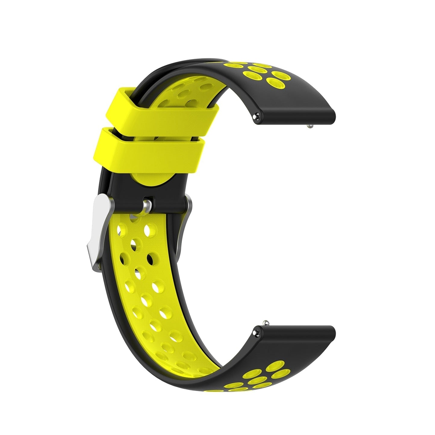 20mm Samsung Galaxy Watch Strap/Band | Black/Yellow Silicone Sports Strap/Band
