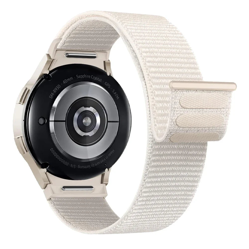 20mm Samsung Galaxy Watch Strap/Band | Cream Nylon Watch Strap/Band