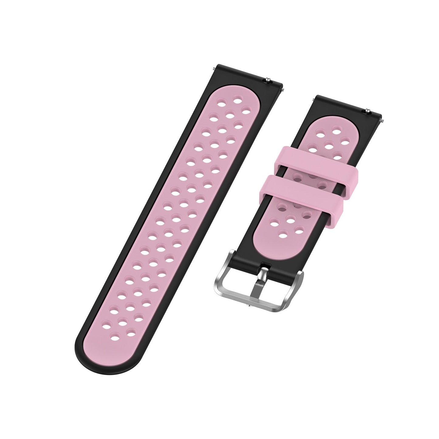 20mm Samsung Galaxy Watch Strap/Band | Black/Pink Silicone Sports Strap/Band