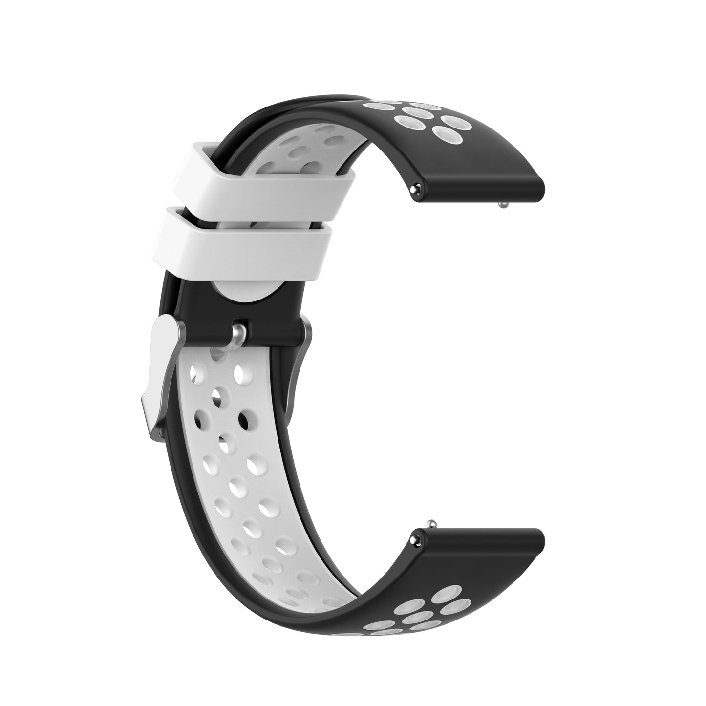 20mm Samsung Galaxy Watch Strap/Band | Black/White Silicone Sports Strap/Band