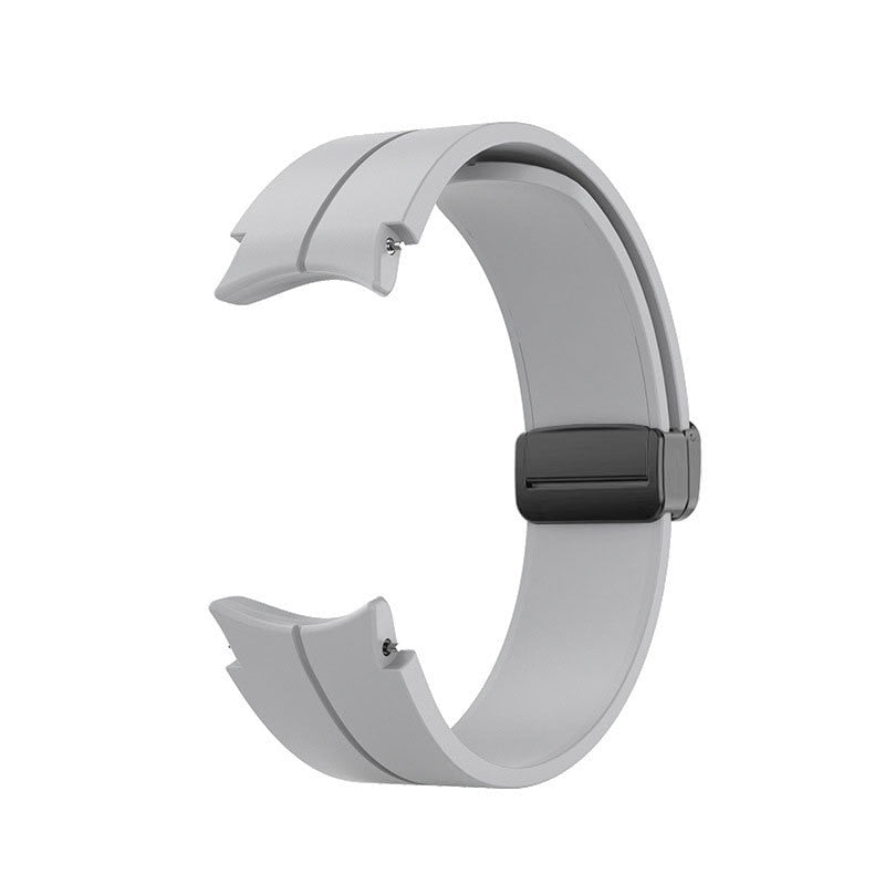 20mm Samsung Galaxy Watch Strap/Band | Grey Plain Silicone Strap/Band (Black Connector)