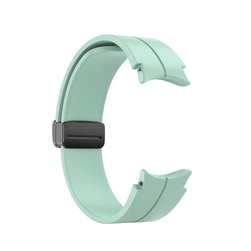 20mm Samsung Galaxy Watch Strap/Band | Light Green Plain Silicone Strap/Band (Black Connector)