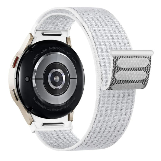 20mm Samsung Galaxy Watch Strap/Band | Reflective White Nylon Watch Strap/Band