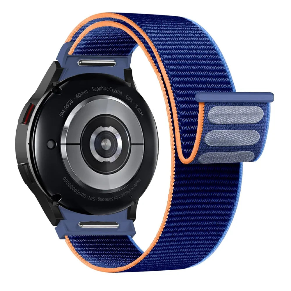 20mm Samsung Galaxy Watch Strap/Band | Blue/Orange Nylon Watch Strap/Band