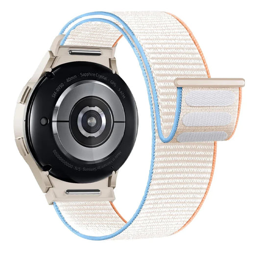 20mm Samsung Galaxy Watch Strap/Band | Cream/Blue/Orange Nylon Watch Strap/Band