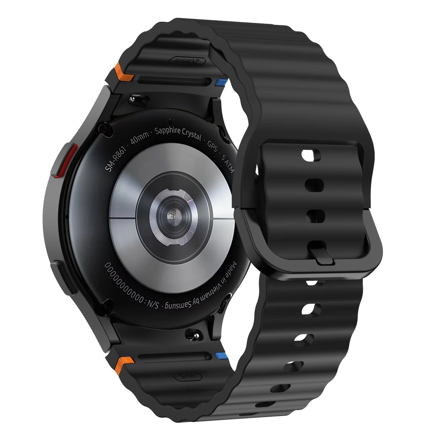 20mm Samsung Galaxy Watch Strap/Band | Elite Silicone Black Watch Strap/Band